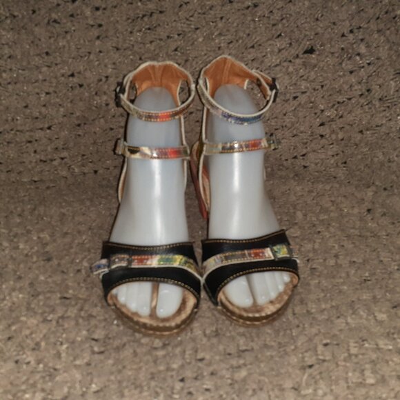 THE ART COMPANY-237-Patent Leather Pattern-Black Leather-Ankle Wrap-Sz 36-EX - Picture 3 of 8